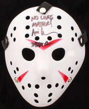 Load image into Gallery viewer, Ari Lehman Signed "Friday the 13th" White Mask Inscribed "No Lives Matter!" & “Jason 1” (Beckett COA)