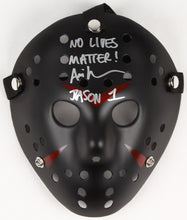 Load image into Gallery viewer, Ari Lehman Signed &quot;Friday the 13th&quot; Black Mask Inscribed &quot;No Lives Matter!&quot; &amp; “Jason 1” (Beckett COA)