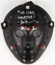 Load image into Gallery viewer, Ari Lehman Signed "Friday the 13th" Black Mask Inscribed "No Lives Matter!" & “Jason 1” (Beckett COA)