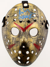 Load image into Gallery viewer, Ari Lehman Signed "Friday the 13th" Tattered Gold Mask Inscribed "Jason 1" (Beckett COA)