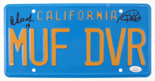Load image into Gallery viewer, Cheech Marin &amp; Tommy Chong Signed &quot;Up in Smoke&quot; License Plate Inscribed &quot;19&quot; (JSA COA)
