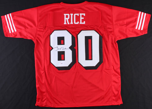 Jerry Rice Signed 49ers Jersey (PSA COA) (Size: XL)